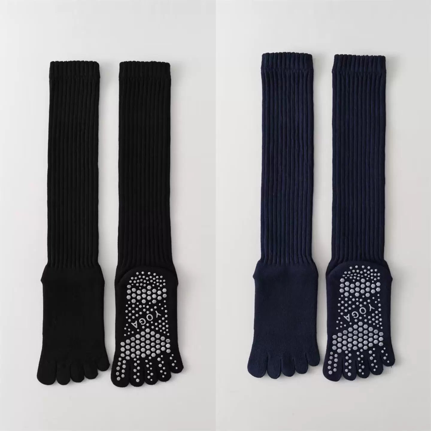 Hawecc | Indoor Split-Toe Mid-Calf Socks for Yoga
