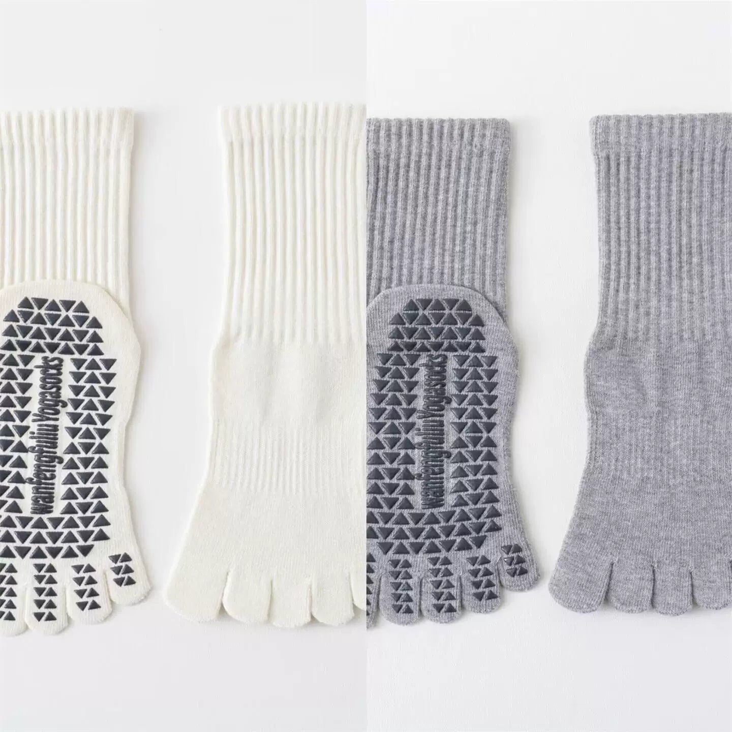 Hawecc | Indoor Fitness Socks for Women with Split Toe and Grip