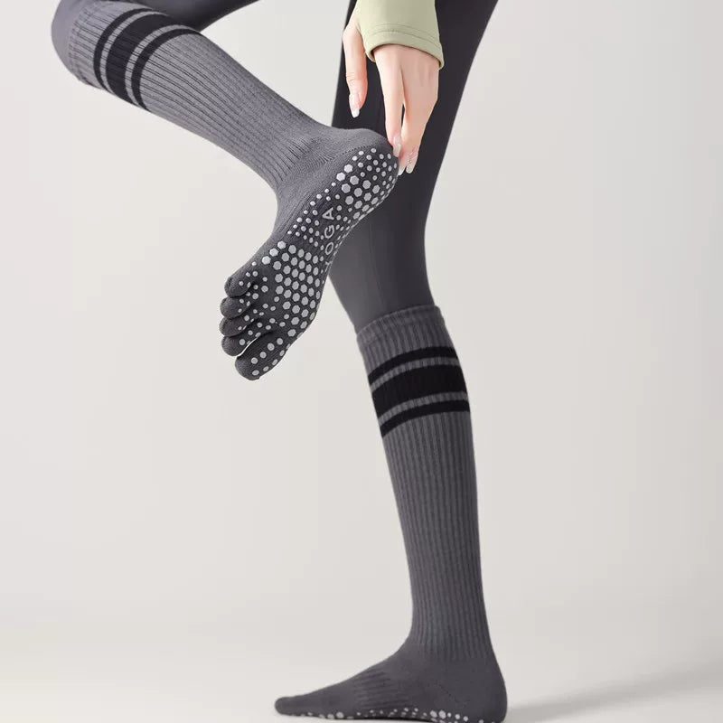 Hawecc | Mid-Calf Grip Socks for Home and Studio Workouts