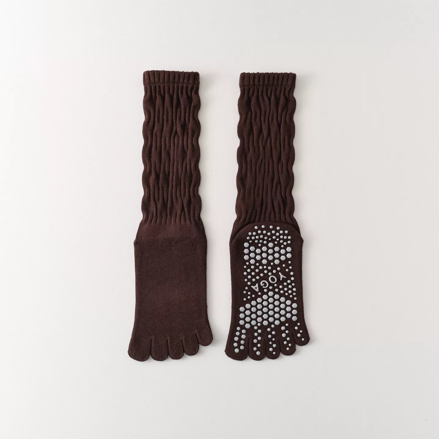 Hawecc | Women’s Split-Toe Mid-Calf Grip Socks for Yoga