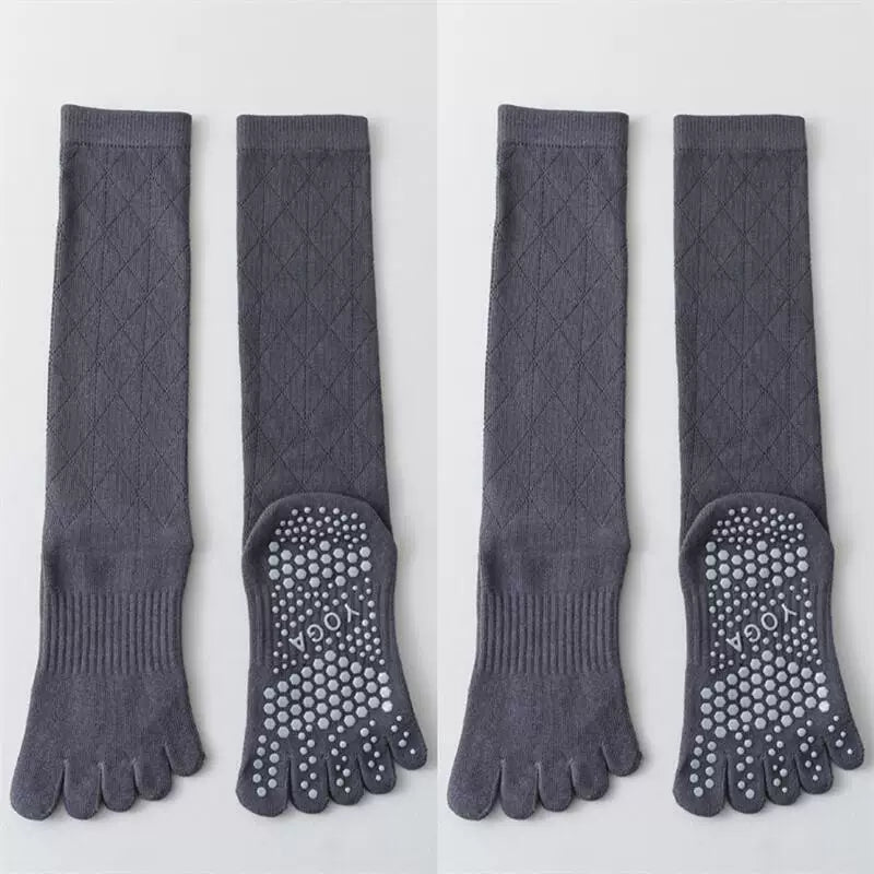 Hawecc | Mid-Calf Split-Toe Socks with Non-Slip Soles