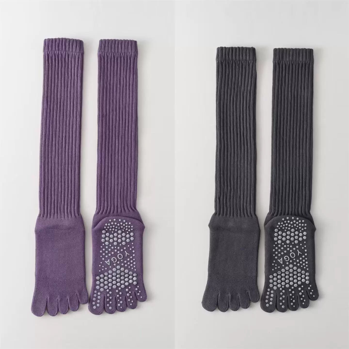 Hawecc | Indoor Split-Toe Mid-Calf Socks for Yoga