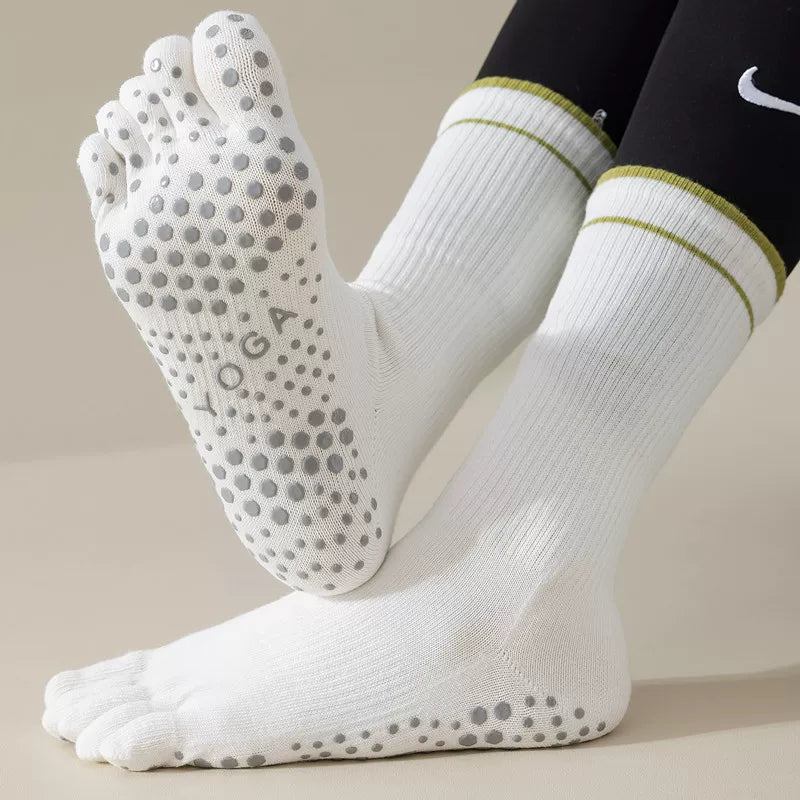 Hawecc | Women’s Split-Toe Grip Socks for Home and Studio