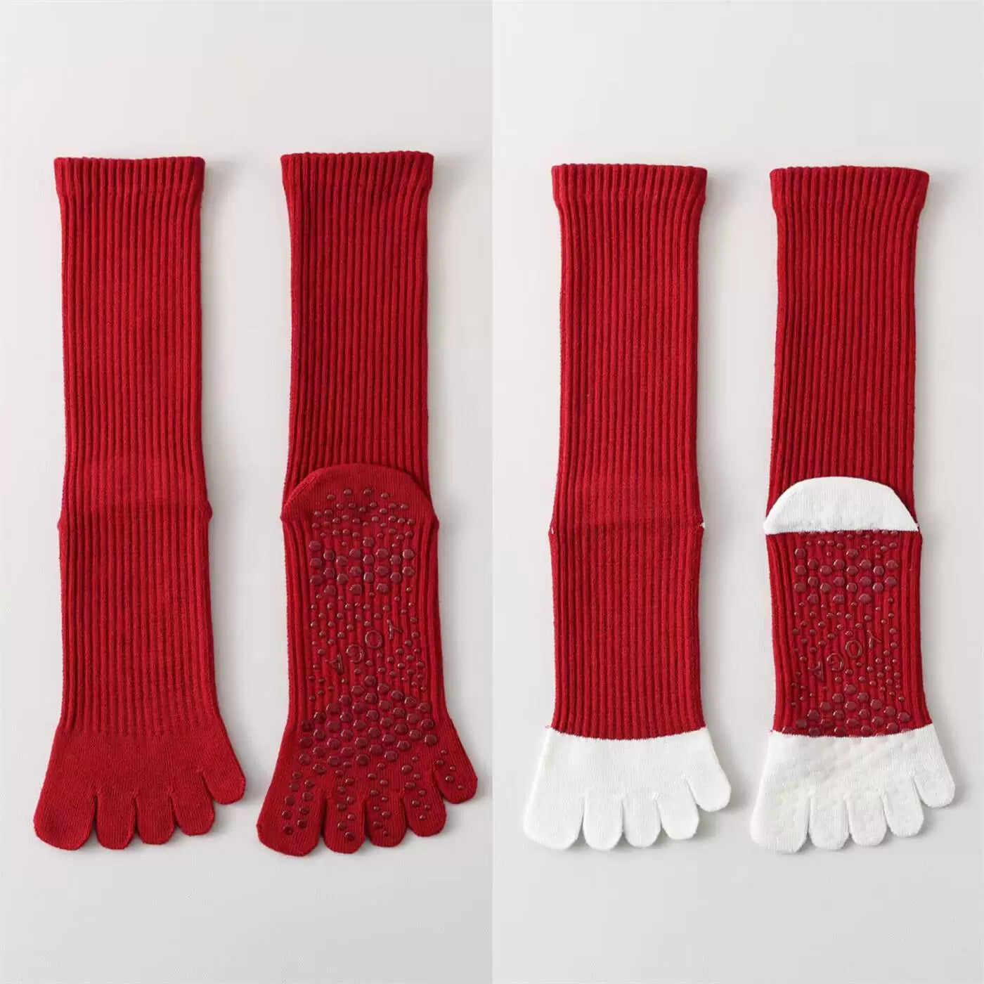 Hawecc | Non-Slip Split-Toe Socks for Women’s Mid-Calf Fitness