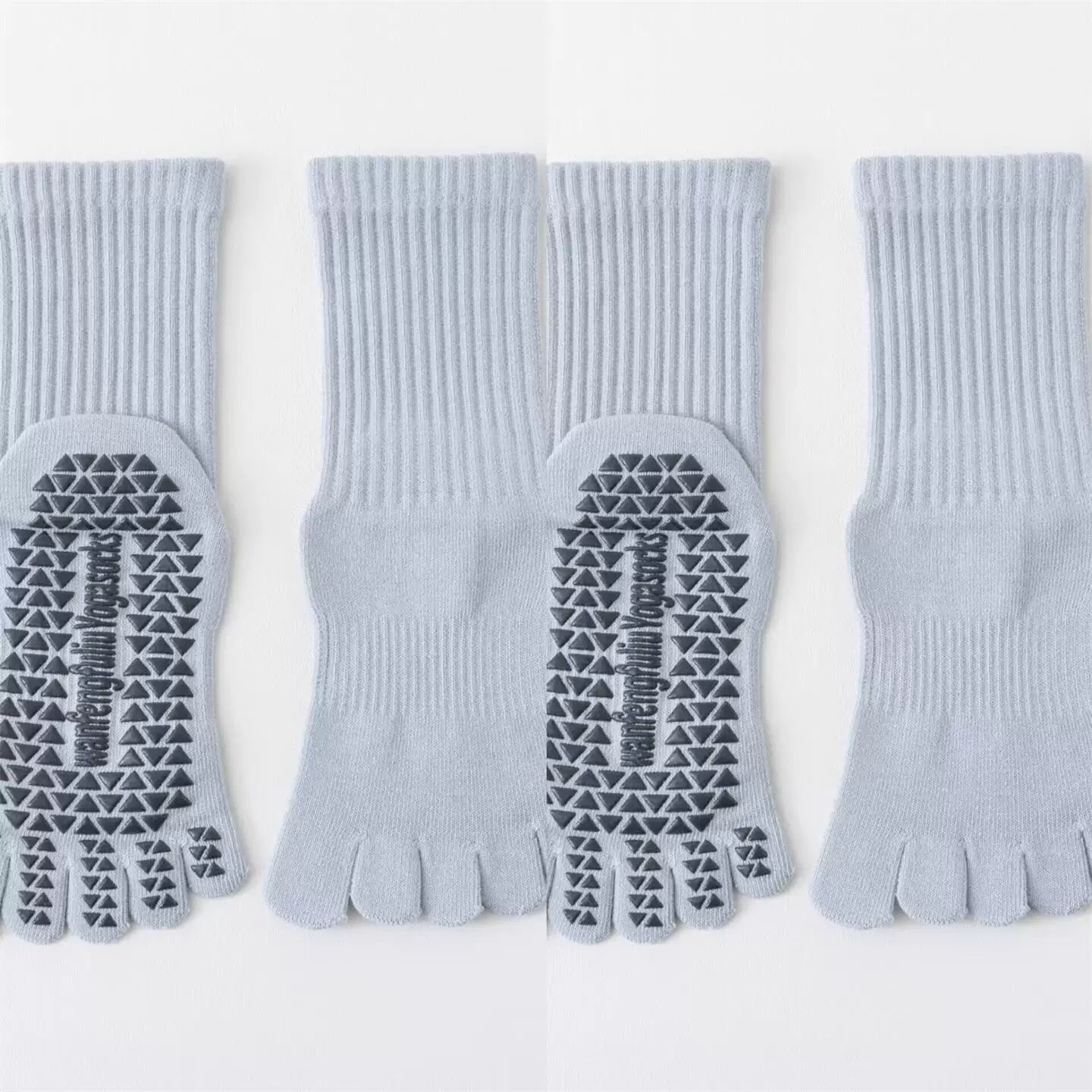 Hawecc | Indoor Fitness Socks for Women with Split Toe and Grip