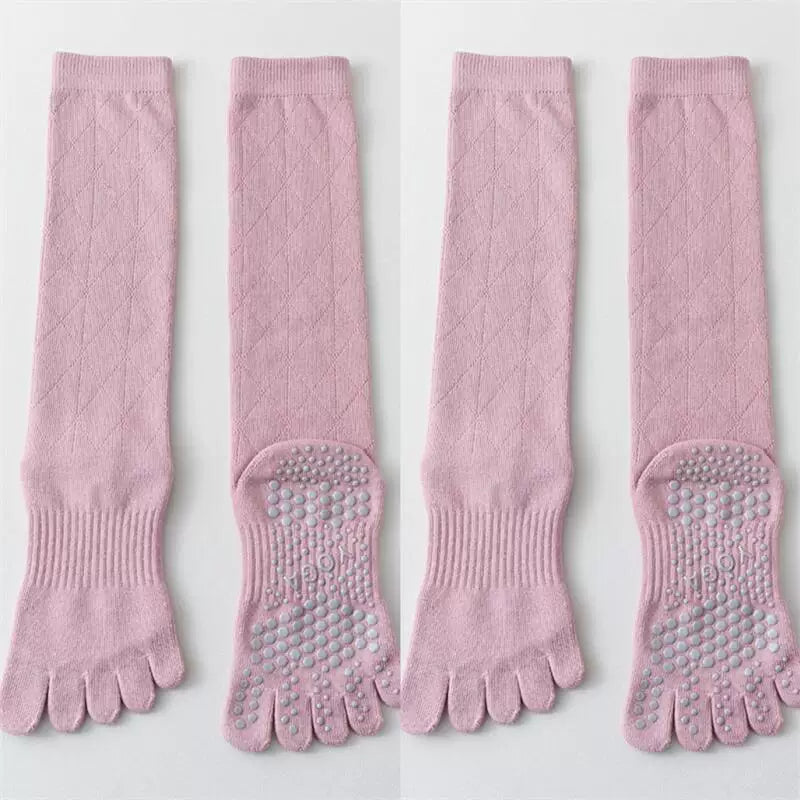 Hawecc | Mid-Calf Split-Toe Socks with Non-Slip Soles