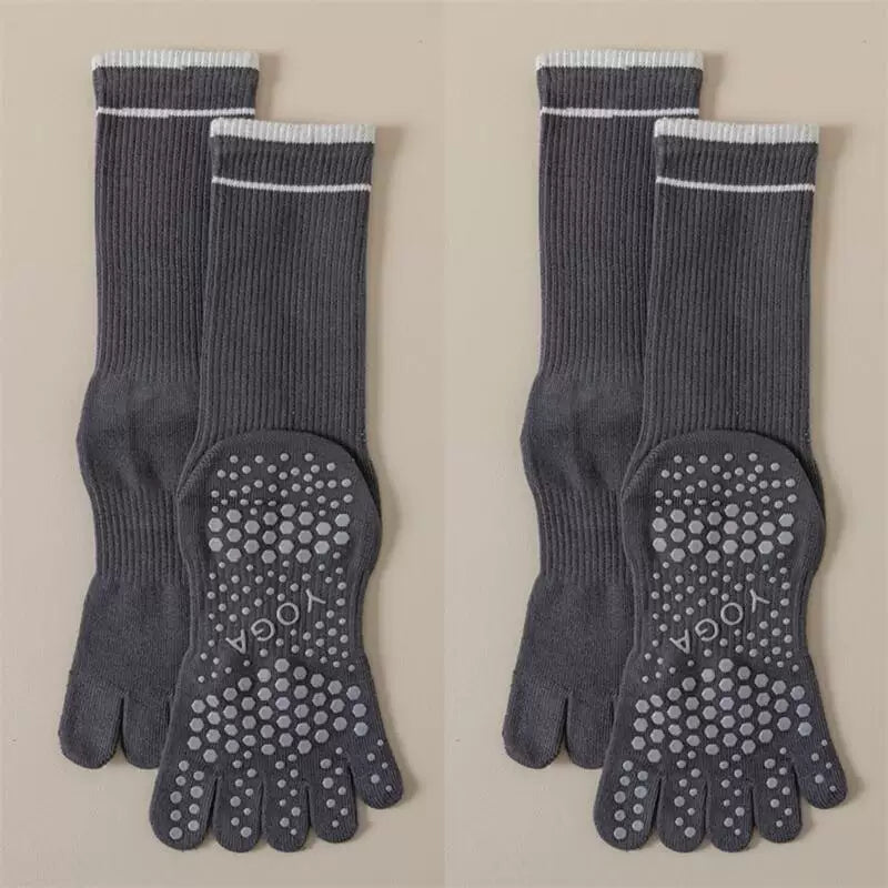 Hawecc | Women’s Split-Toe Grip Socks for Home and Studio