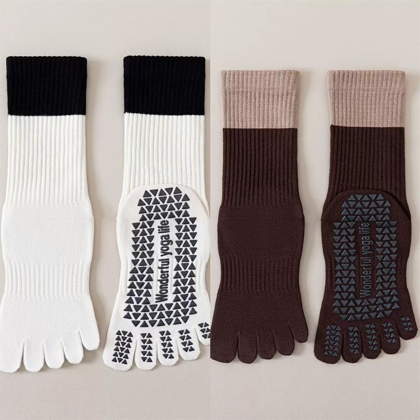 Hawecc | Non-Slip Pilates and Yoga Socks for Women’s Mid-Calf Comfort