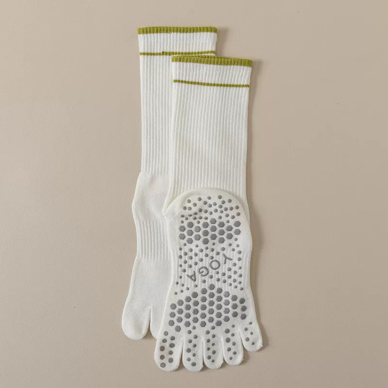 Hawecc | Women’s Split-Toe Grip Socks for Home and Studio