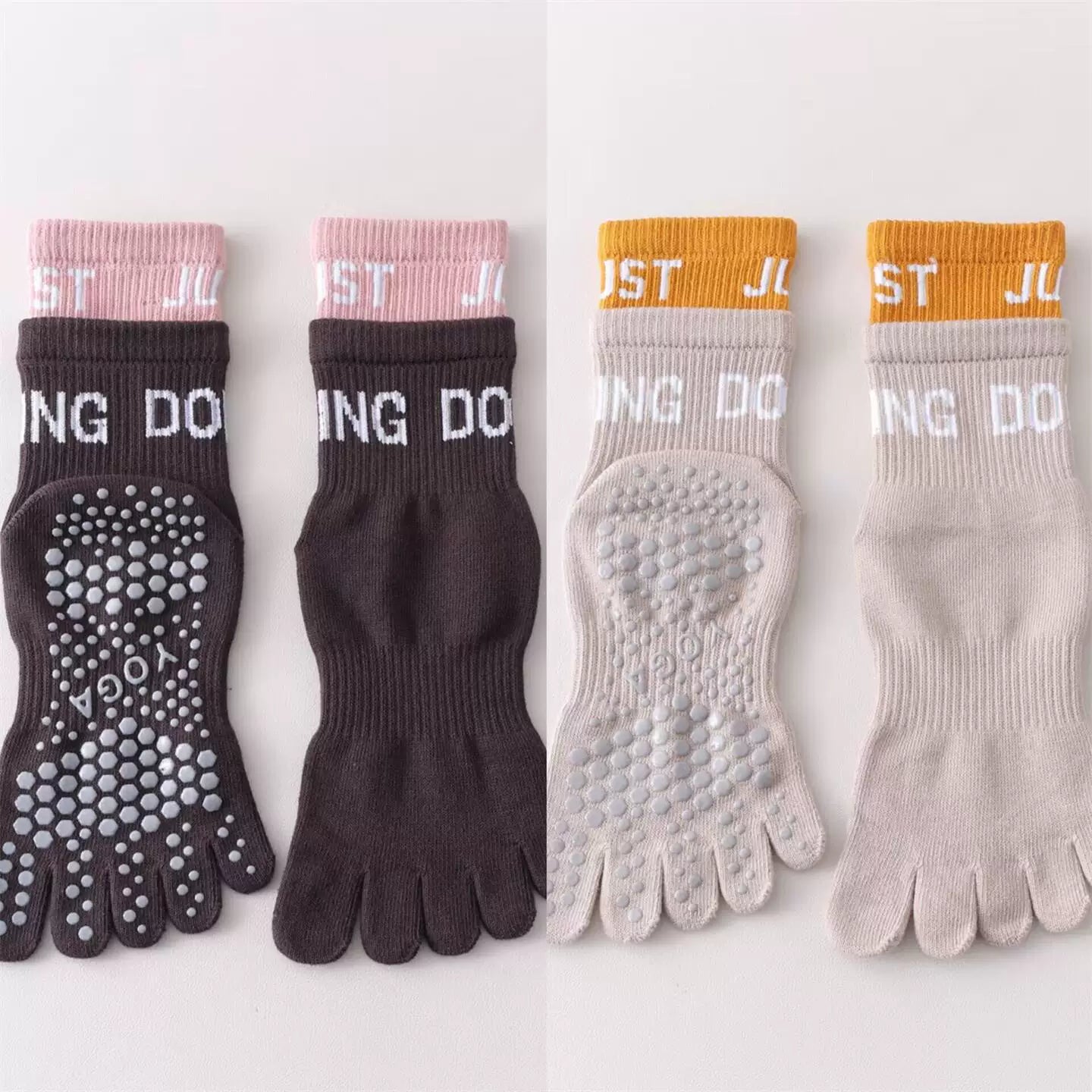 Hawecc | Indoor Yoga and Pilates Socks with Split Toe for Women