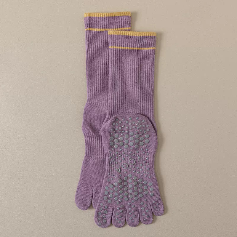 Hawecc | Women’s Split-Toe Grip Socks for Home and Studio