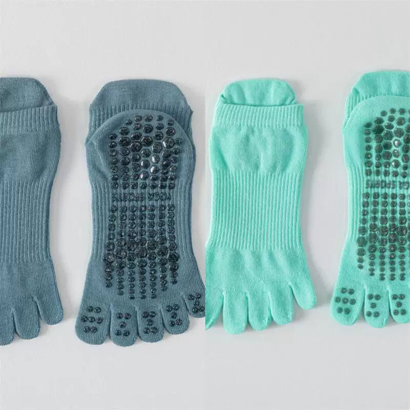 Hawecc | Indoor Fitness Socks with Split-Toe and Grip