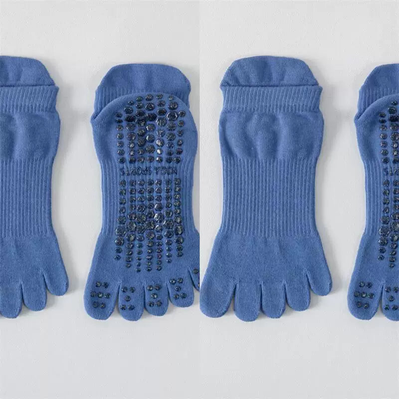 Hawecc | Indoor Fitness Socks with Split-Toe and Grip