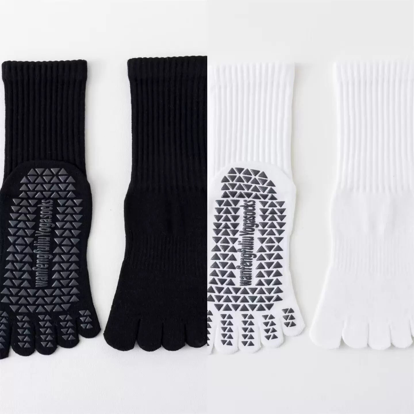 Hawecc | Indoor Fitness Socks for Women with Split Toe and Grip