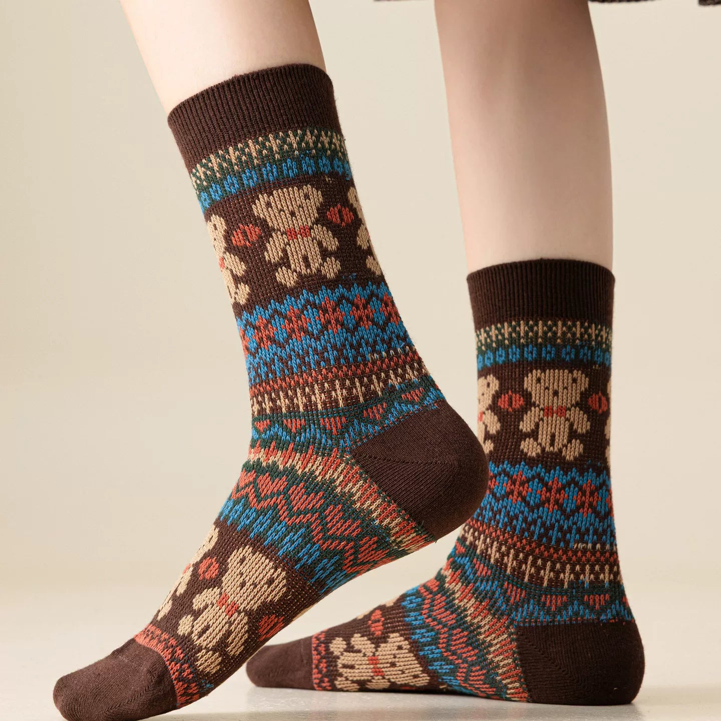 Hawecc | Split-Toe Mid-Calf Socks for Home and Studio Fitness