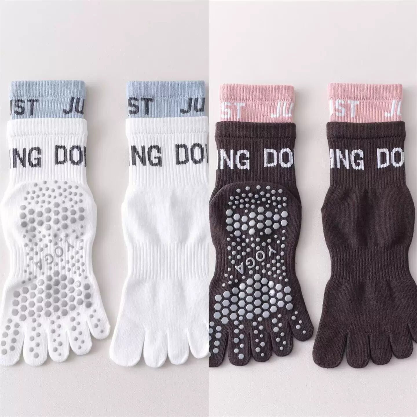 Hawecc | Indoor Yoga and Pilates Socks with Split Toe for Women