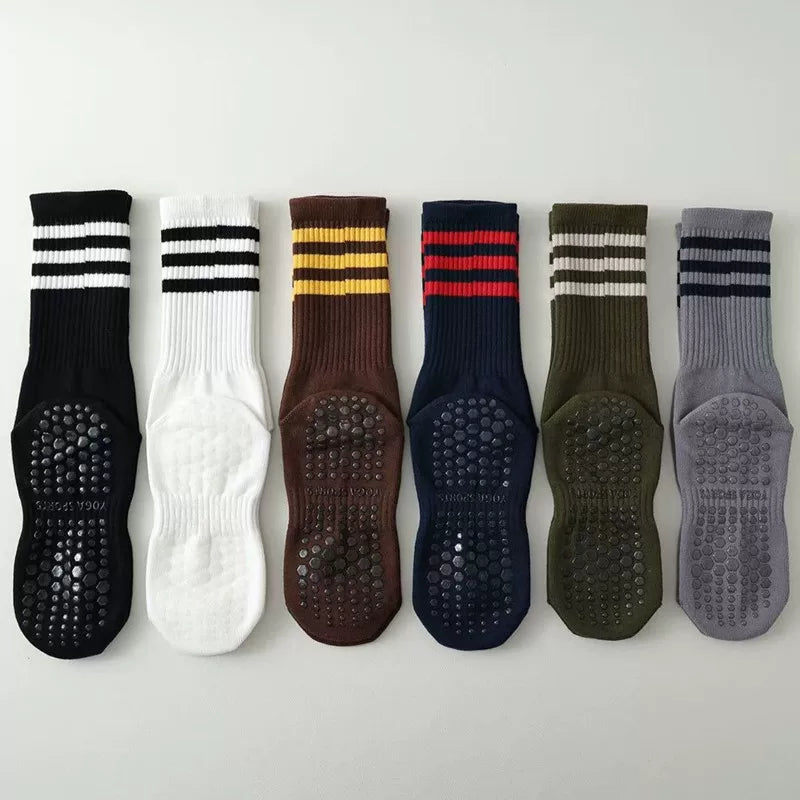 Hawecc | Indoor Mid-Calf Socks for Women with Grip and Split Toe