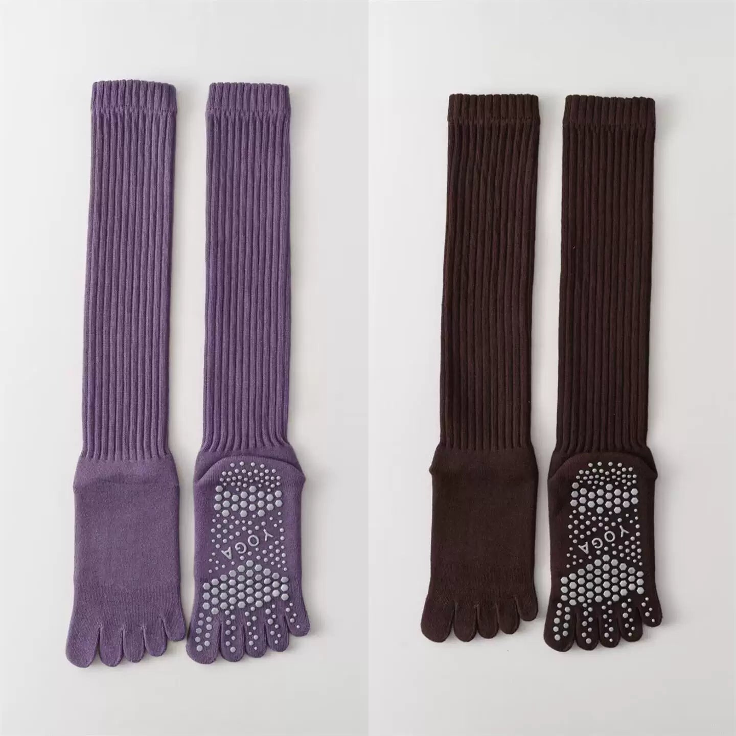 Hawecc | Indoor Split-Toe Mid-Calf Socks for Yoga