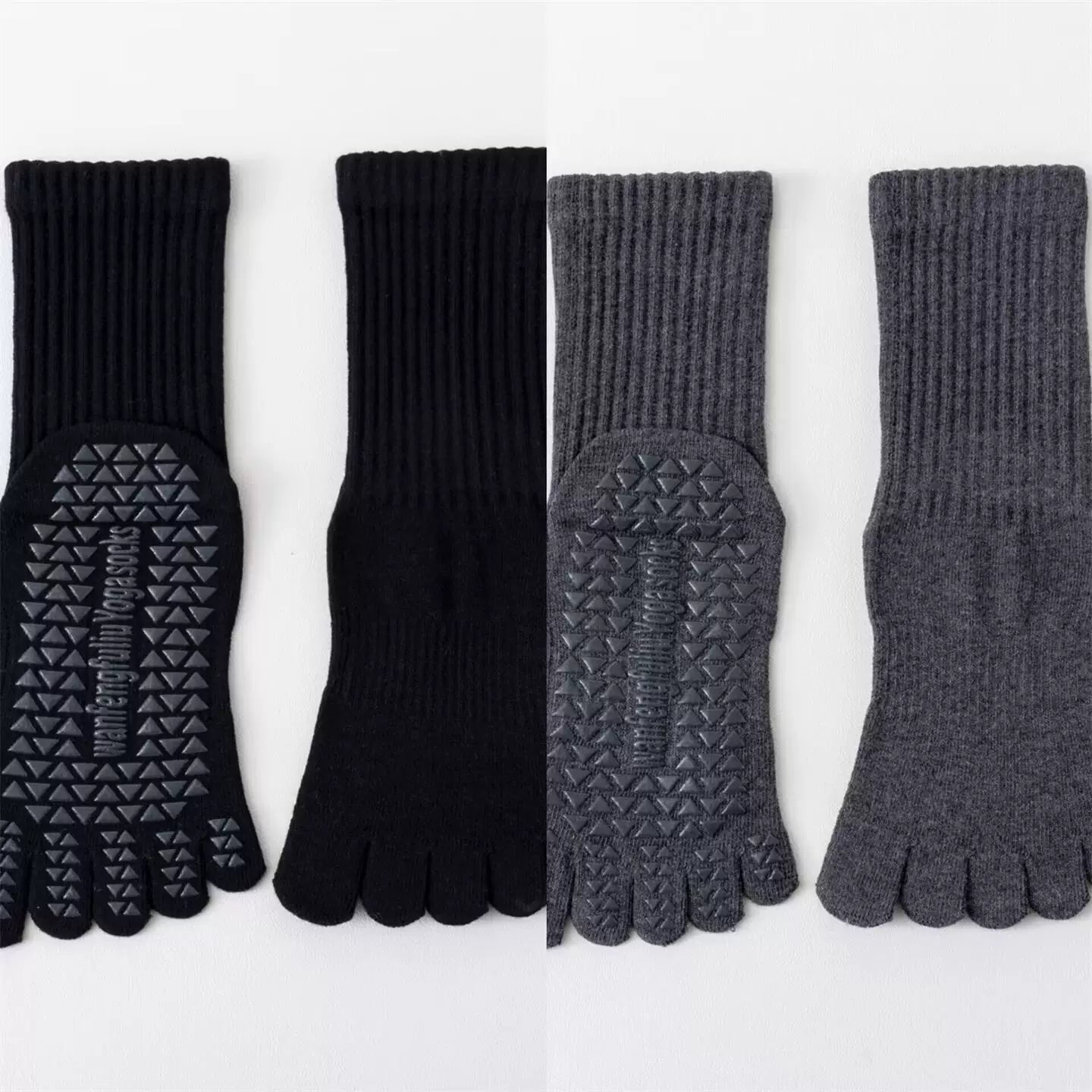 Hawecc | Indoor Fitness Socks for Women with Split Toe and Grip