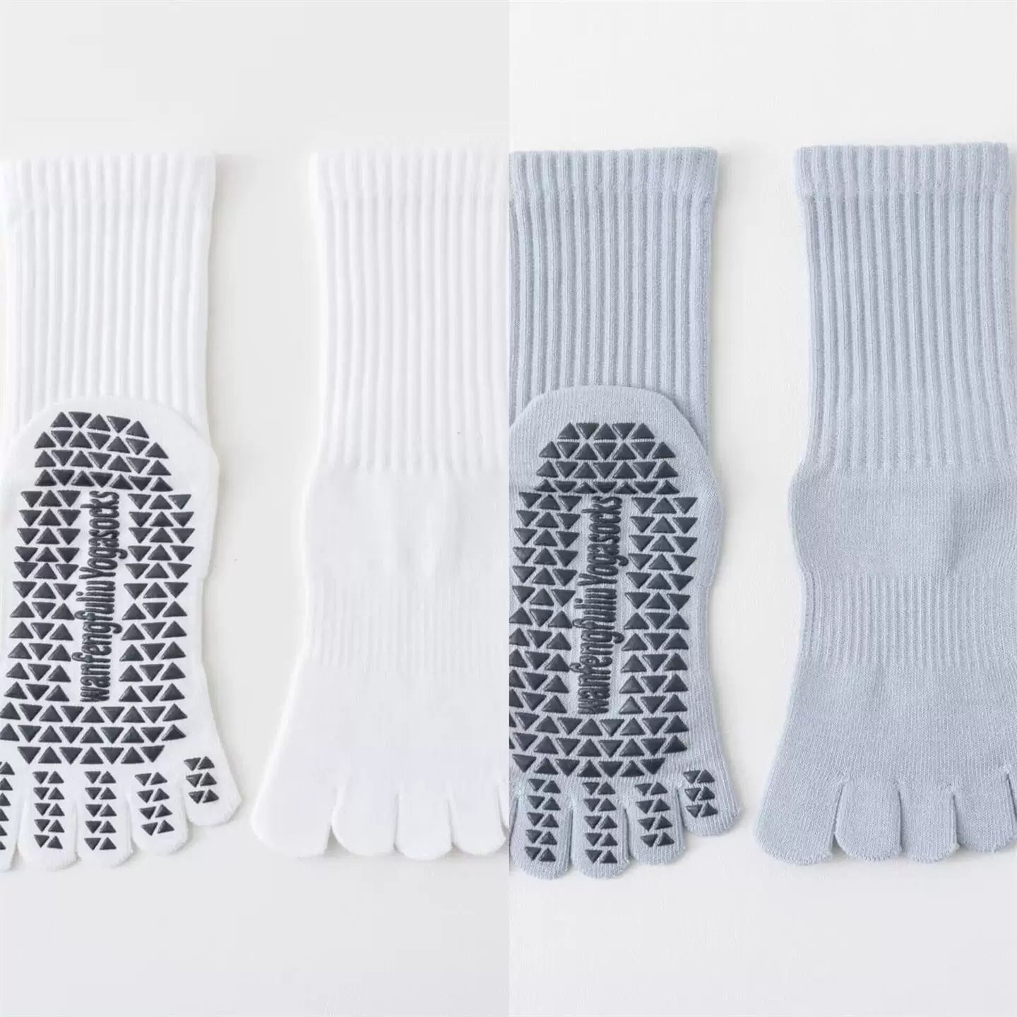 Hawecc | Indoor Fitness Socks for Women with Split Toe and Grip