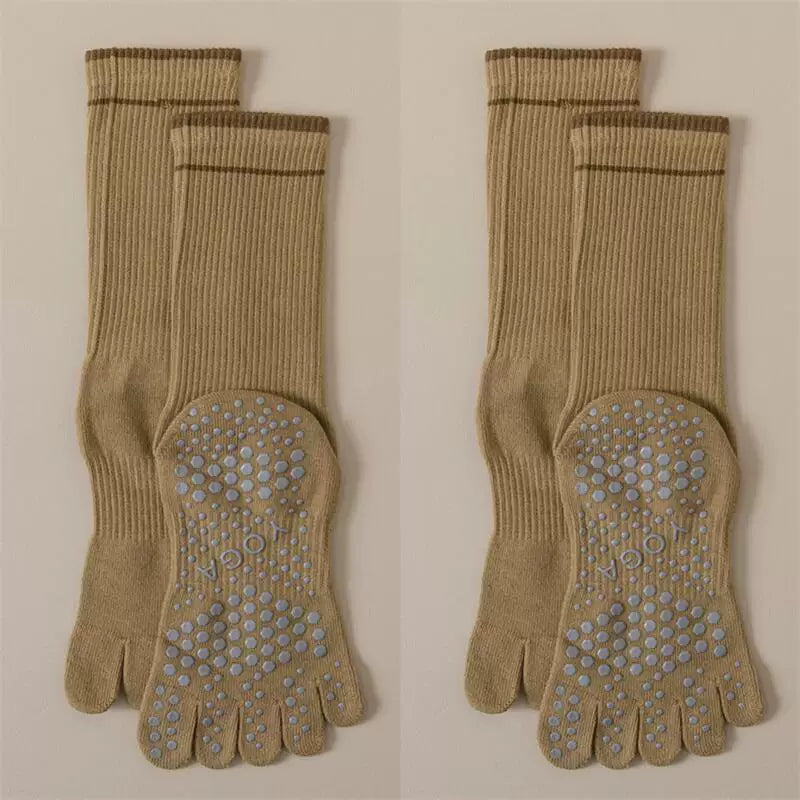 Hawecc | Women’s Split-Toe Grip Socks for Home and Studio