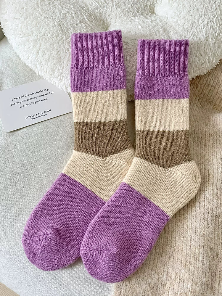 Hawecc | Mid-Calf Non-Slip Pilates Socks for Women