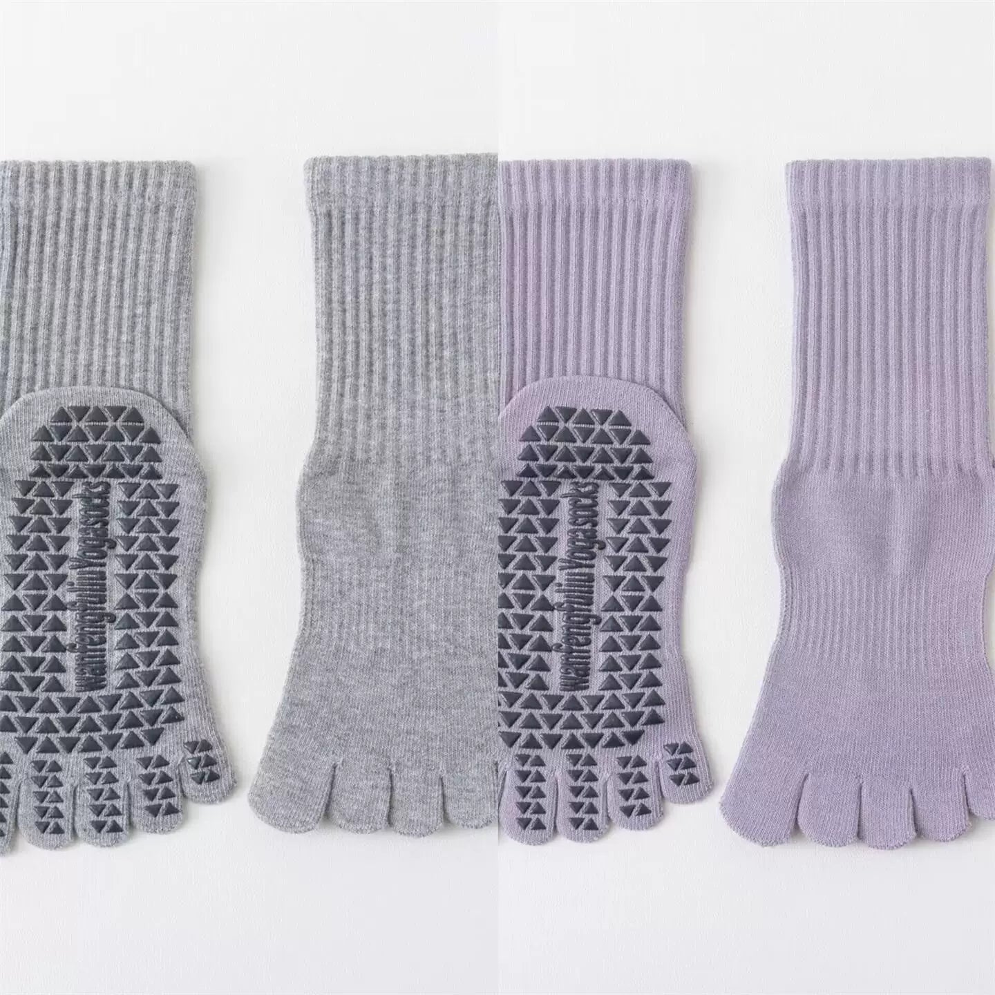 Hawecc | Indoor Fitness Socks for Women with Split Toe and Grip