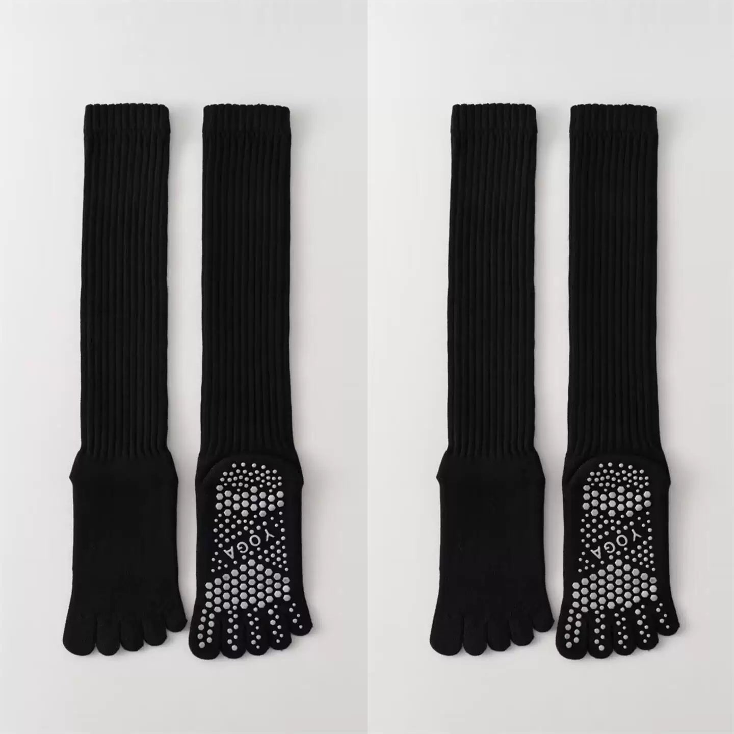 Hawecc | Indoor Split-Toe Mid-Calf Socks for Yoga