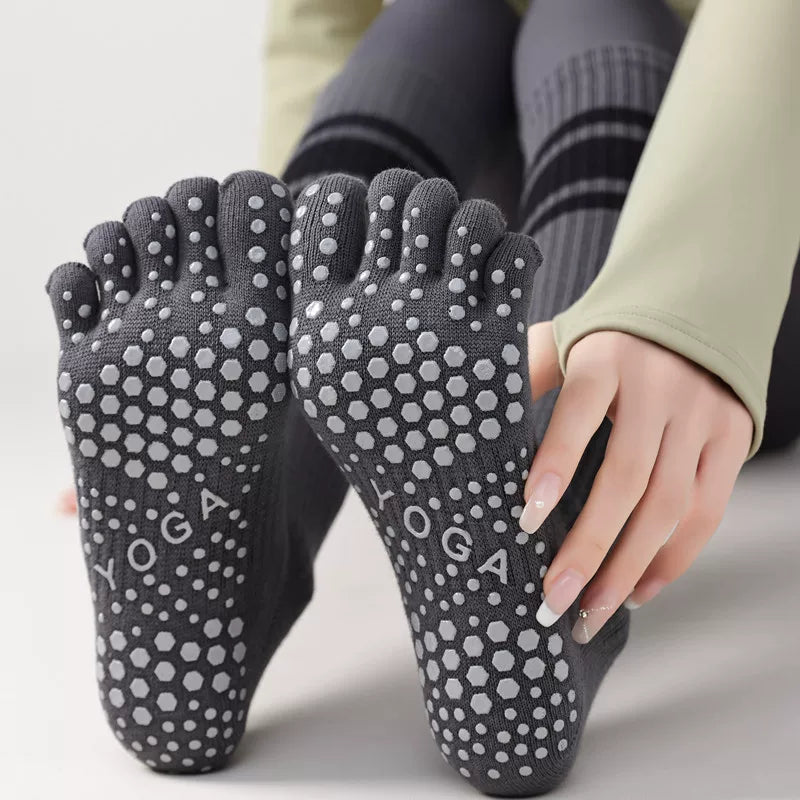 Hawecc | Mid-Calf Grip Socks for Home and Studio Workouts