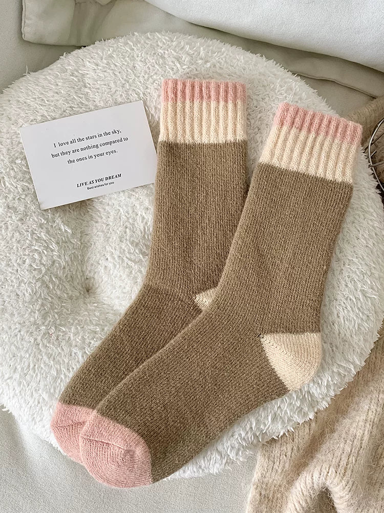 Hawecc | Mid-Calf Non-Slip Pilates Socks for Women