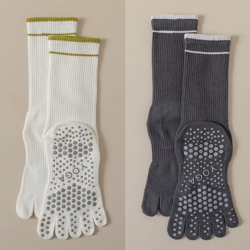 Hawecc | Women’s Split-Toe Grip Socks for Home and Studio