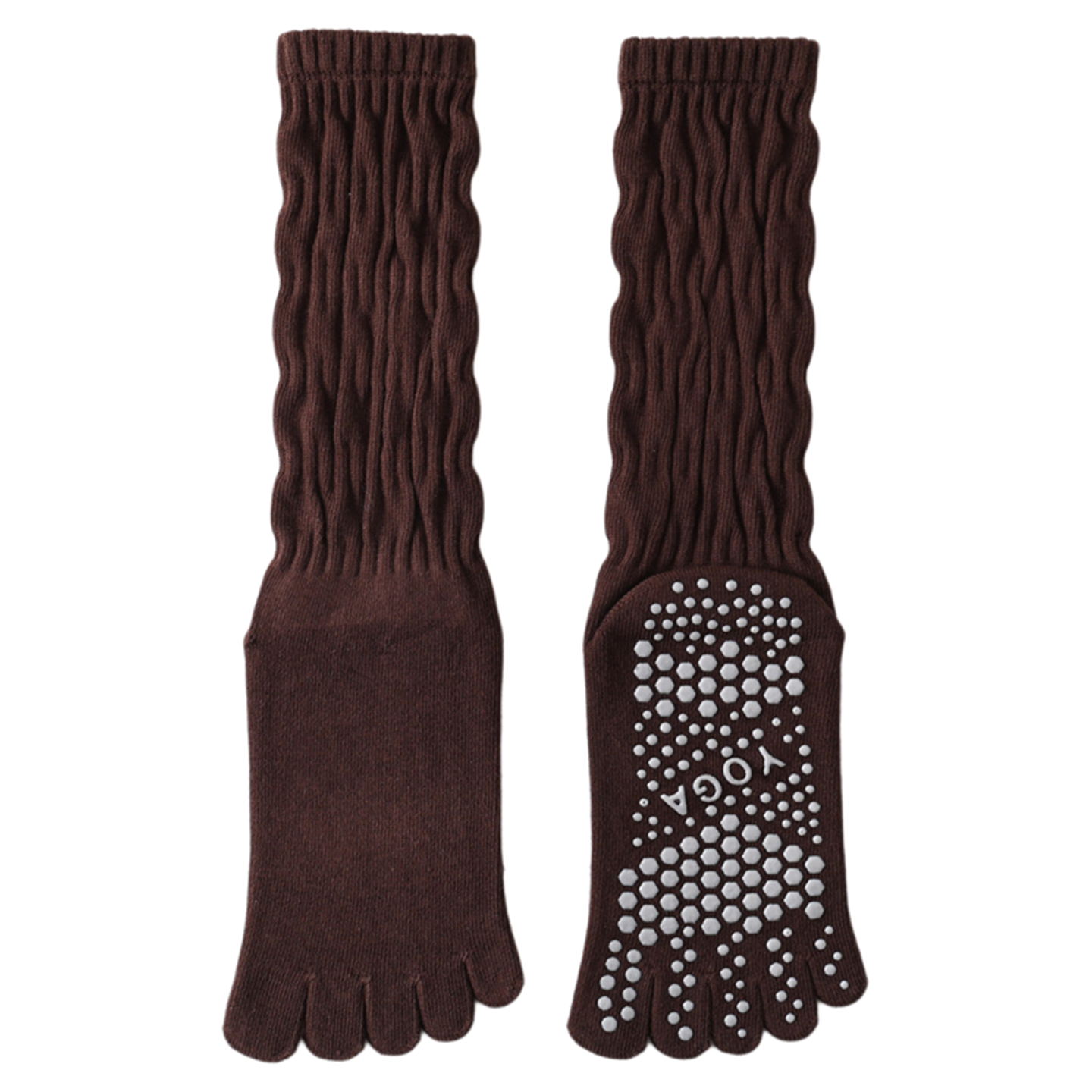 Hawecc | Women’s Split-Toe Mid-Calf Grip Socks for Yoga