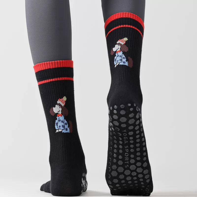 Hawecc | Mid-Calf Grip Socks for Women’s Home and Studio Practice