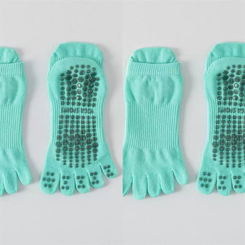 Hawecc | Indoor Fitness Socks with Split-Toe and Grip