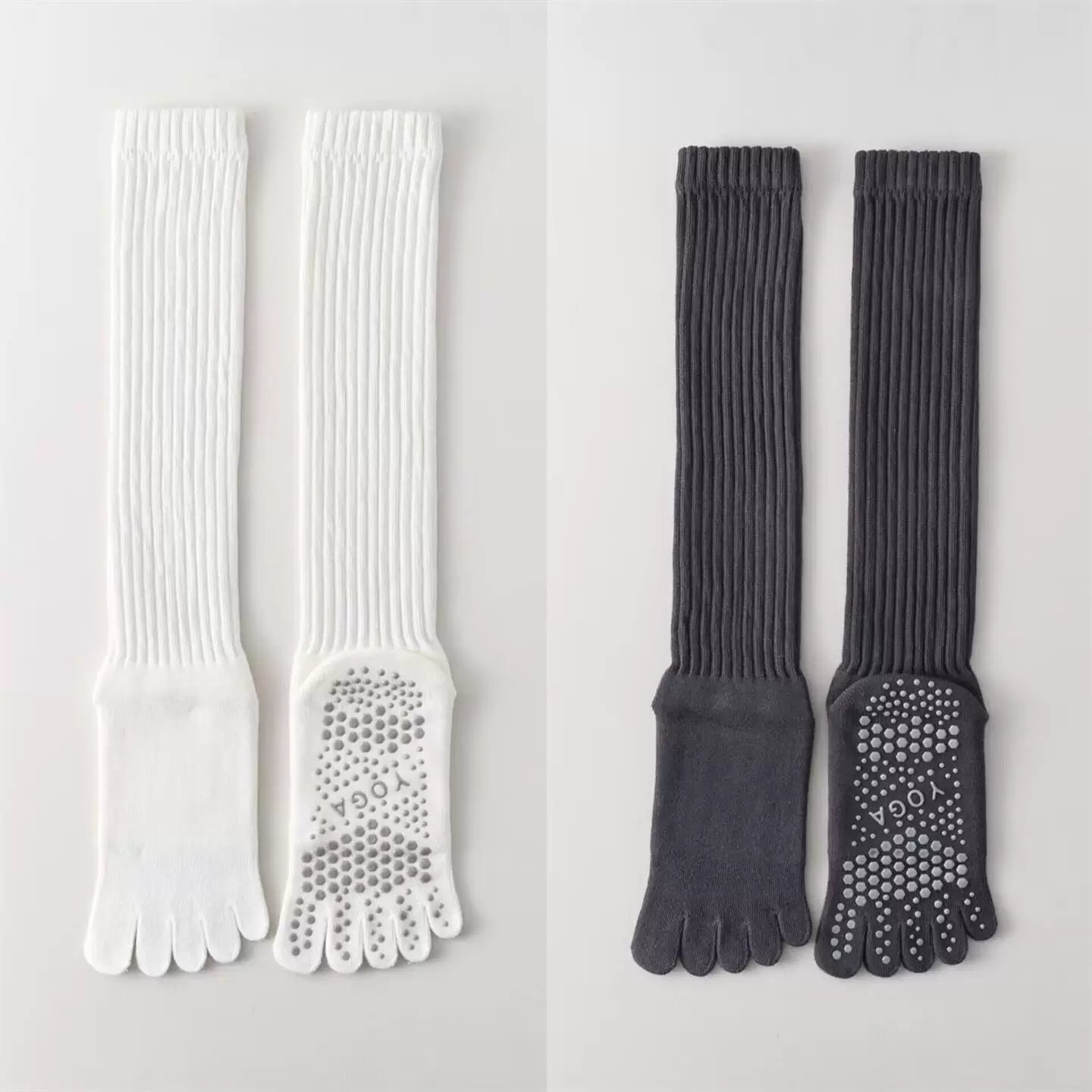 Hawecc | Indoor Split-Toe Mid-Calf Socks for Yoga