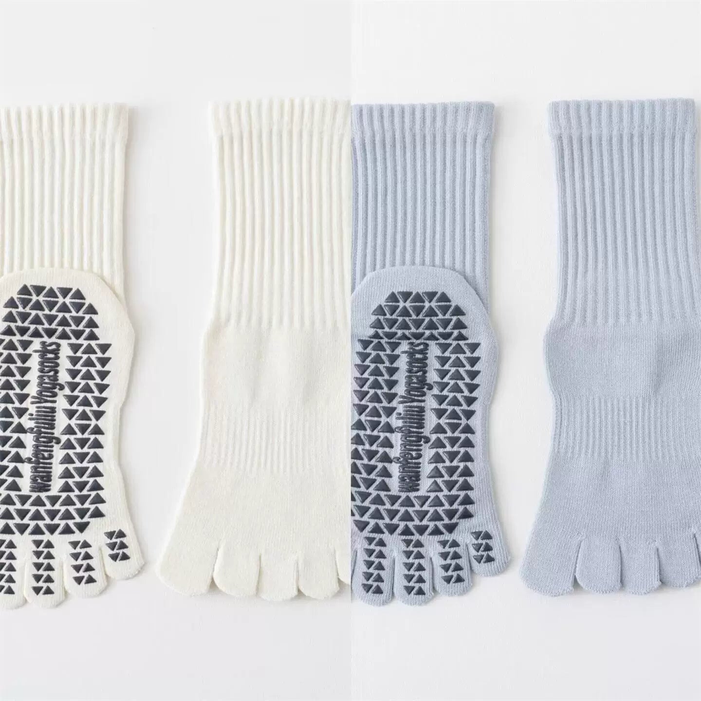 Hawecc | Indoor Fitness Socks for Women with Split Toe and Grip