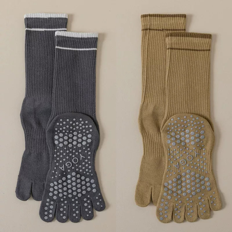 Hawecc | Women’s Split-Toe Grip Socks for Home and Studio