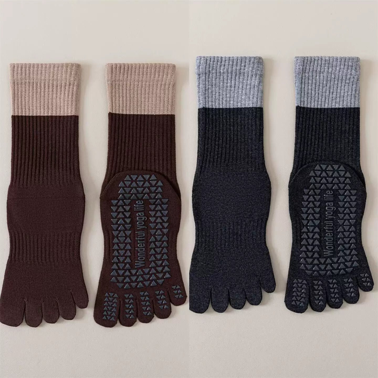 Hawecc | Non-Slip Pilates and Yoga Socks for Women’s Mid-Calf Comfort