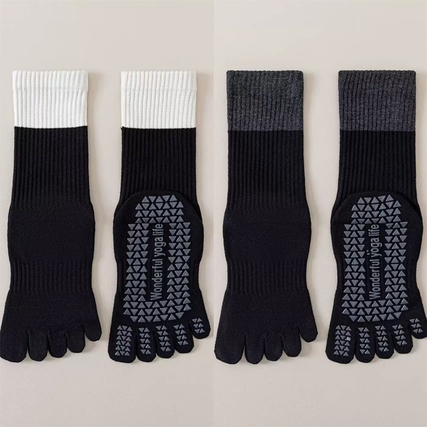 Hawecc | Non-Slip Pilates and Yoga Socks for Women’s Mid-Calf Comfort