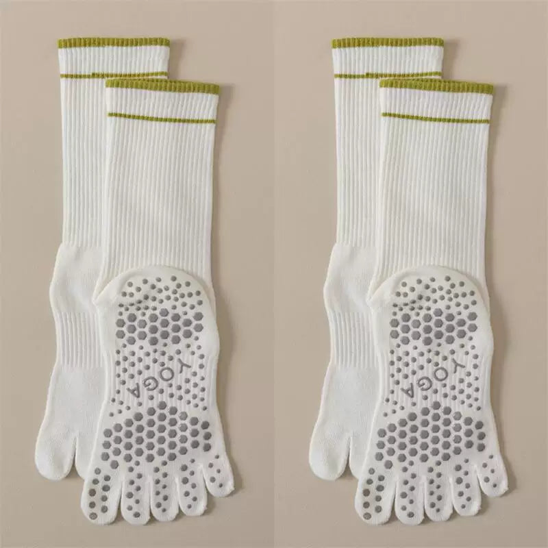 Hawecc | Women’s Split-Toe Grip Socks for Home and Studio