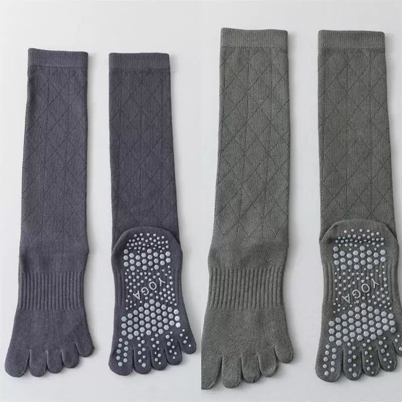 Hawecc | Mid-Calf Split-Toe Socks with Non-Slip Soles