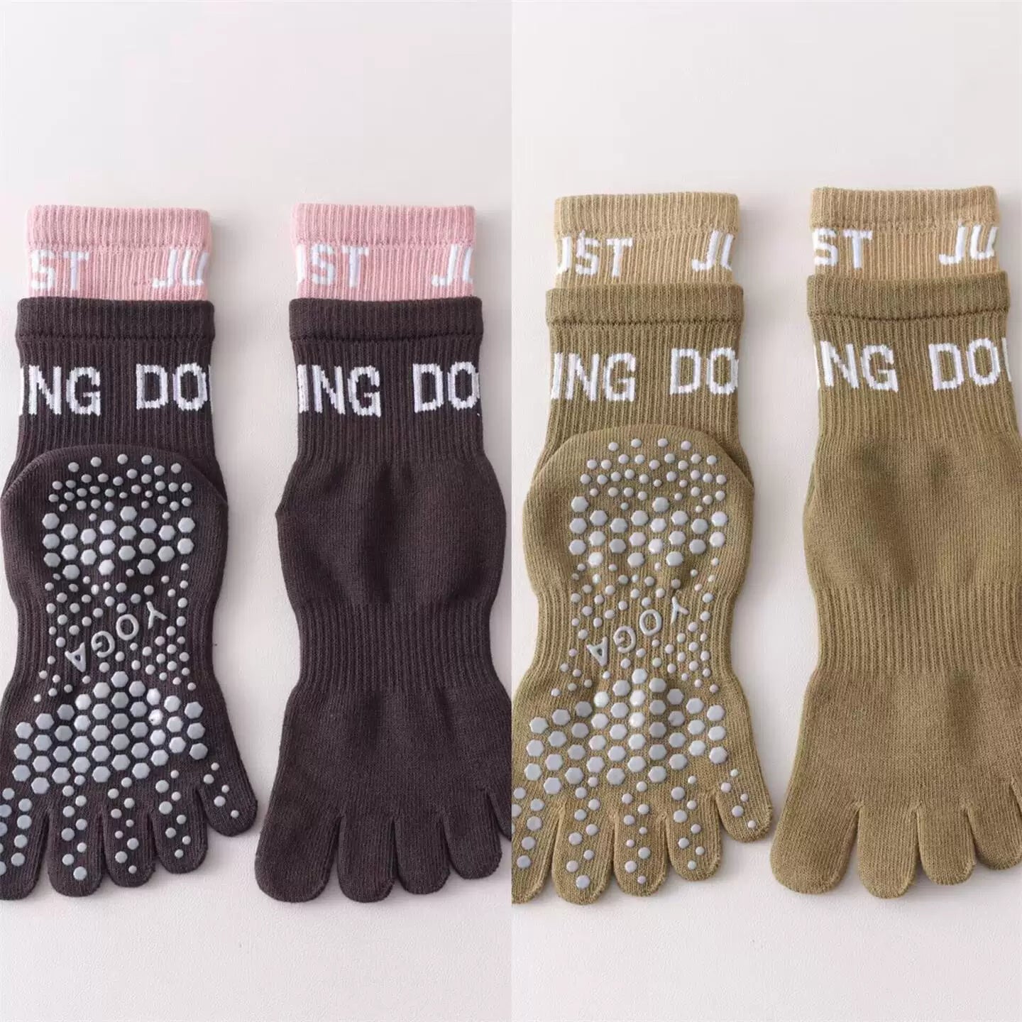 Hawecc | Indoor Yoga and Pilates Socks with Split Toe for Women