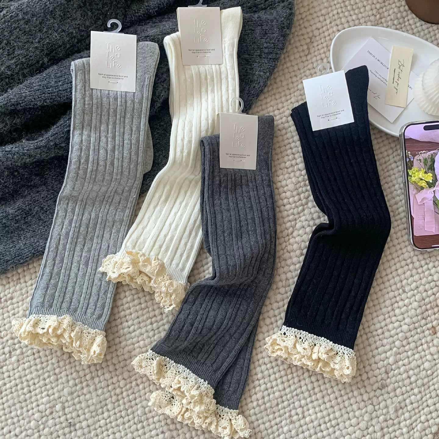 Hawecc | Mid-Calf Grip Socks for Women’s Pilates and Yoga