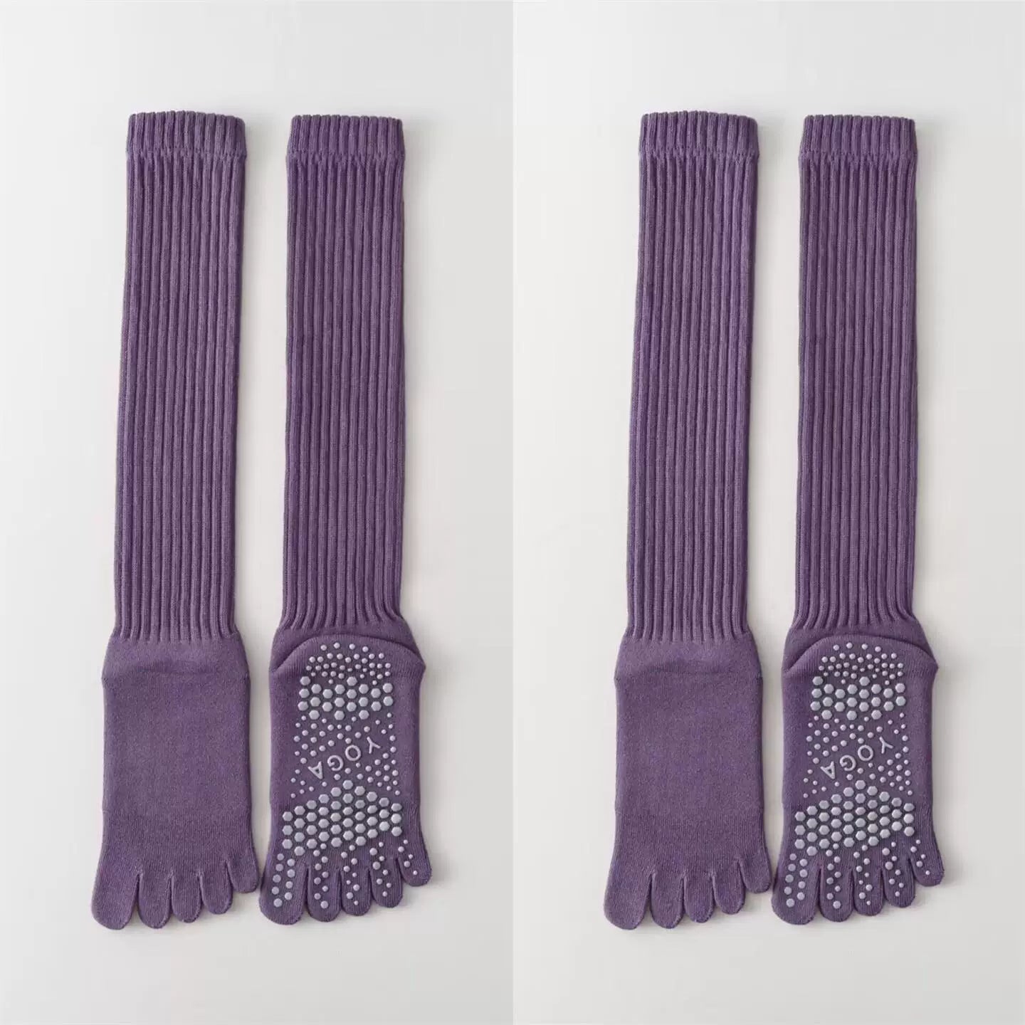 Hawecc | Indoor Split-Toe Mid-Calf Socks for Yoga