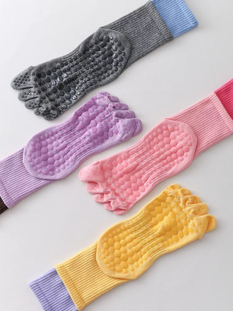 Hawecc | Split-Toe Mid-Calf Socks for Yoga, Pilates, and Barre