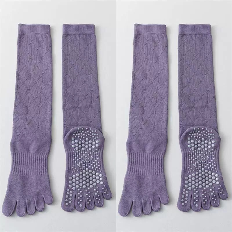 Hawecc | Mid-Calf Split-Toe Socks with Non-Slip Soles