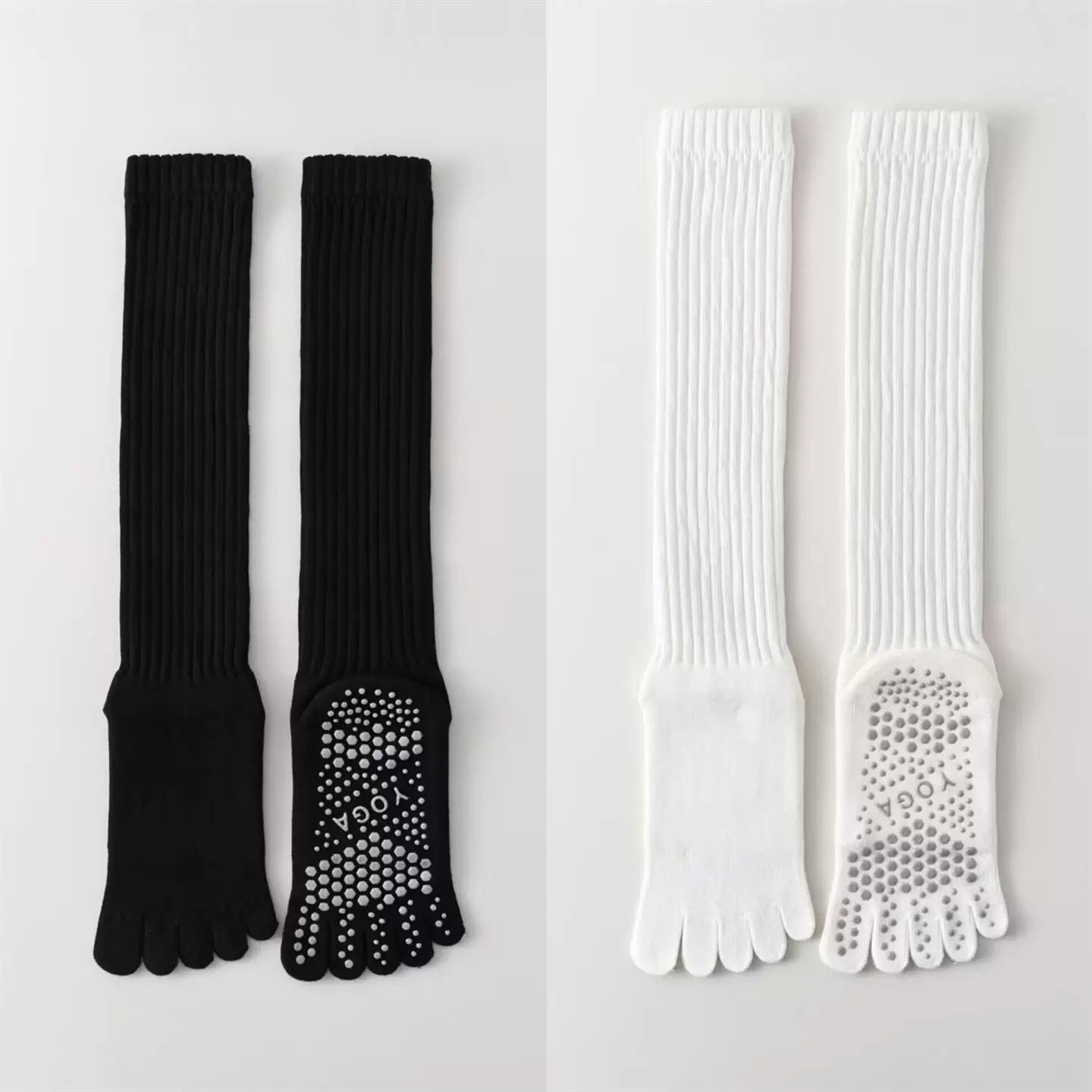 Hawecc | Indoor Split-Toe Mid-Calf Socks for Yoga