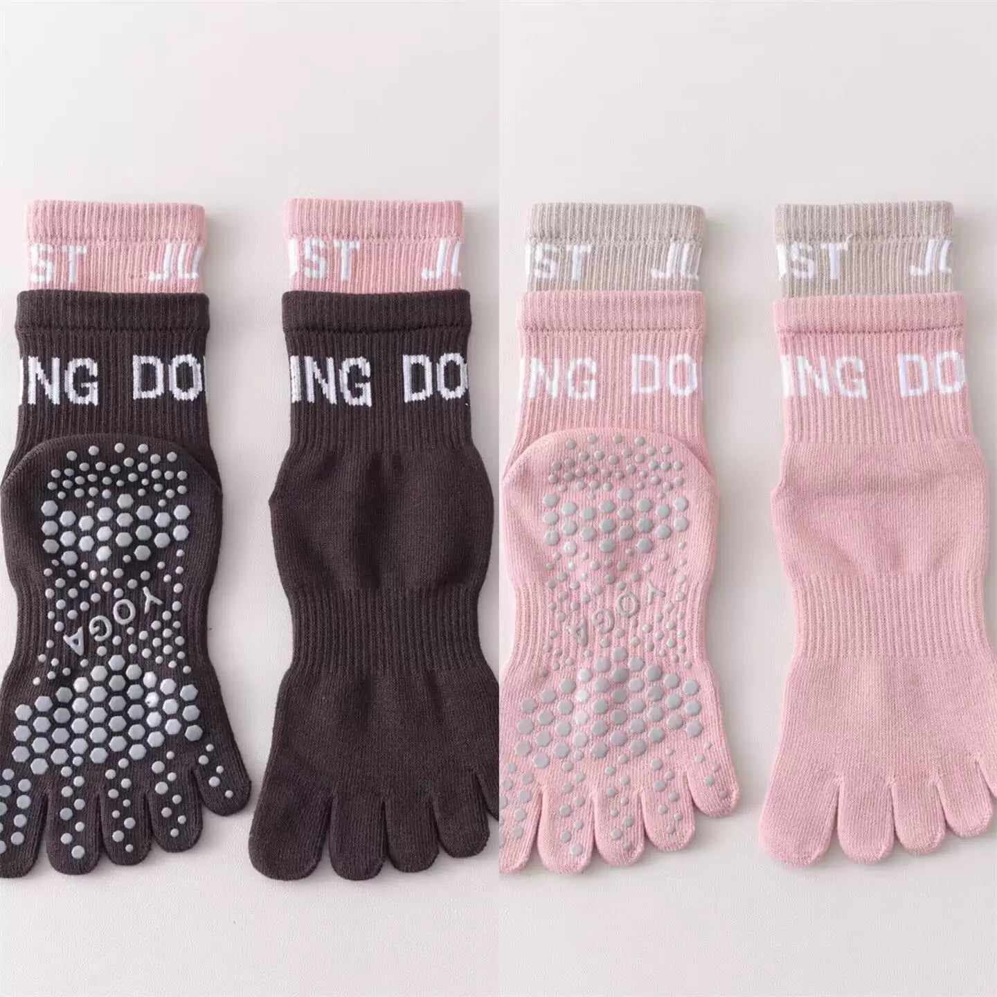 Hawecc | Indoor Yoga and Pilates Socks with Split Toe for Women