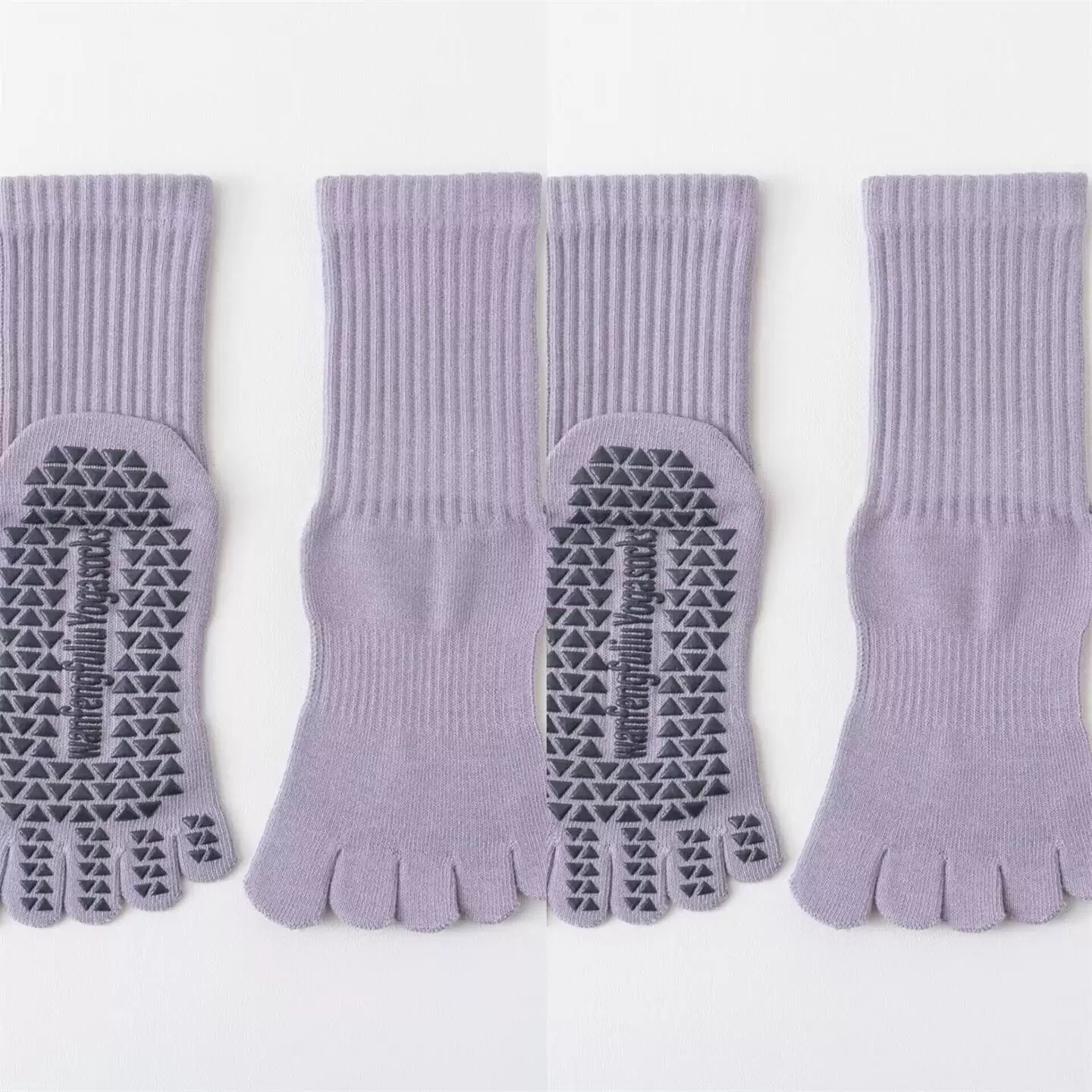 Hawecc | Indoor Fitness Socks for Women with Split Toe and Grip