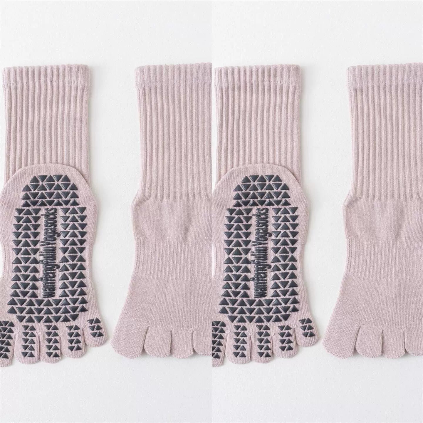 Hawecc | Indoor Fitness Socks for Women with Split Toe and Grip